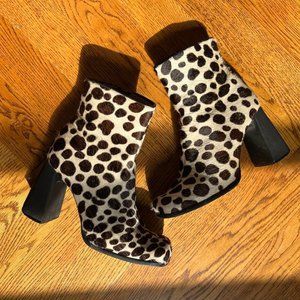Vintage Dalmatian Ponyhair Boots, Size 8